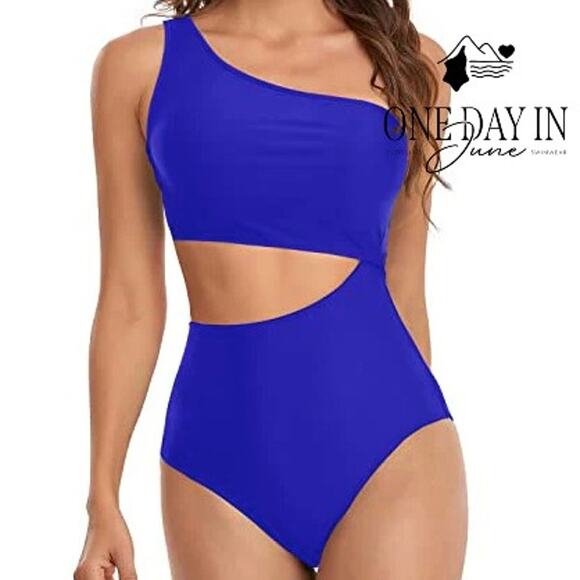 Yonique One Shoulder One Piece Swimsuit Size M - Picture 1 of 7